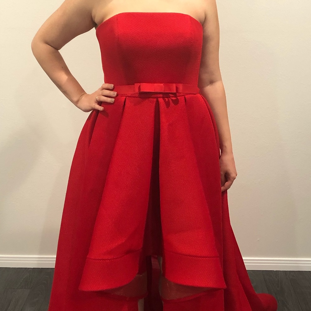 Beautiful Red gown, custom tailored by a designer.